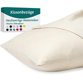 Set of 2 Cushion Covers, 50 x 80 cm, Microfibre, Premium, Decoration for Bed/Sofa, Super Soft, Resistant, Hypoallergenic Fabric, Anti-Dust Mites, Breathable, with Concealed Zip, Fully Washable