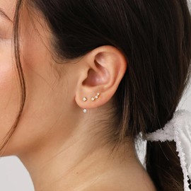 3 Pairs Gold Earrings for Women-Small Gold Hoop Earrings -14K Gold Plated Lightweight Dainty Hypoallergenic Stud Earrings Set