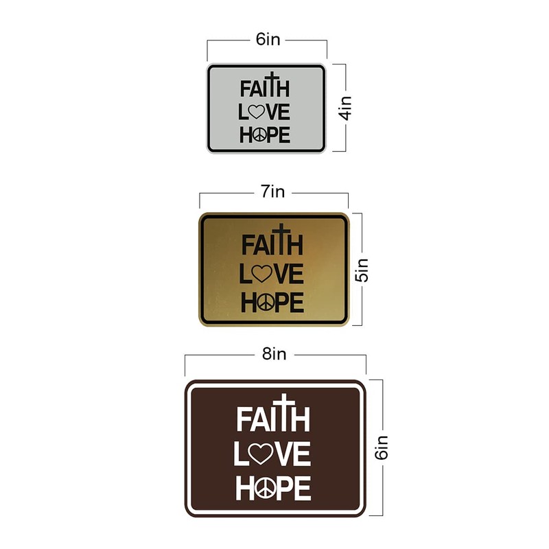 Classic Framed Faith Love Hope Sign (Black) - Large
