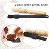 2 Pack Coffee Grinder Cleaning Brush, Heavy Wood Handle &