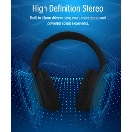 XuanGui - Auriculares Bluetooth sobre la oreja, auriculares estéreo inalámbricos de 20 horas con micrófono HD, FM/TF para oficina y hogar, diseño plegable y cómodo de ajuste NX500, color negro