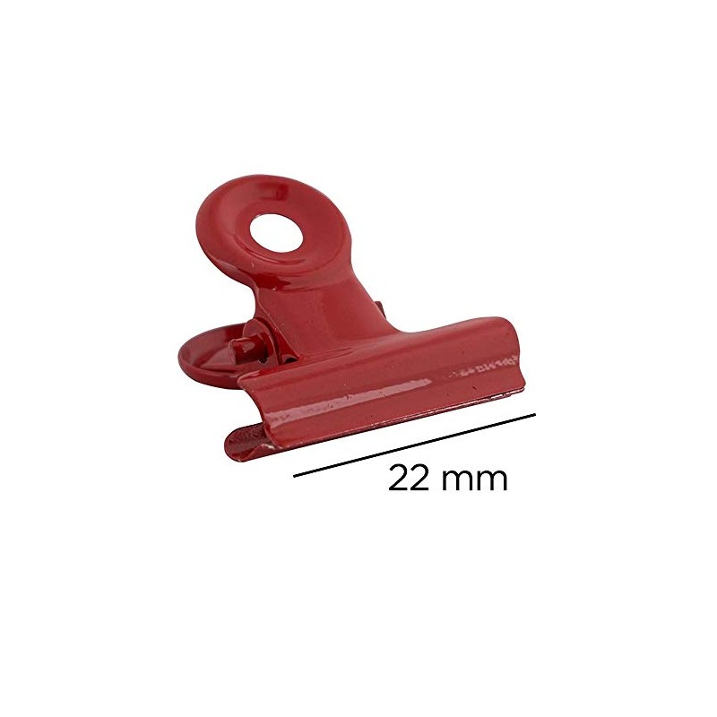 JAM Paper - Clips de bulldog, Rojo, Small (22mm)