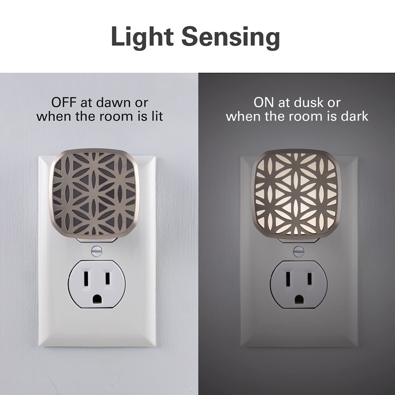 Lights by Night Decorative LED Night Light, Brushed Nickel Flower