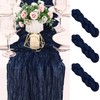 3 Pack 120 Inch Navy Blue Cheesecloth Table Runner Boho