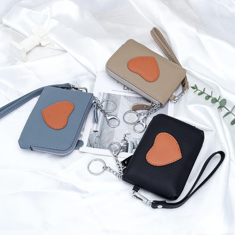 Yocipa Women's Coin Purse, Heart Pattern, Coin Case, Small Genuine