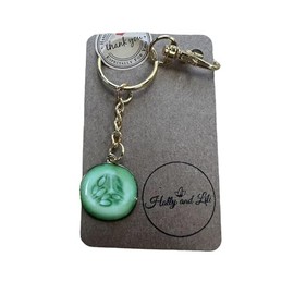 Keyrings, Handmade Keychains, Zipper Chains, Keyrings (Cucumber- Gold)