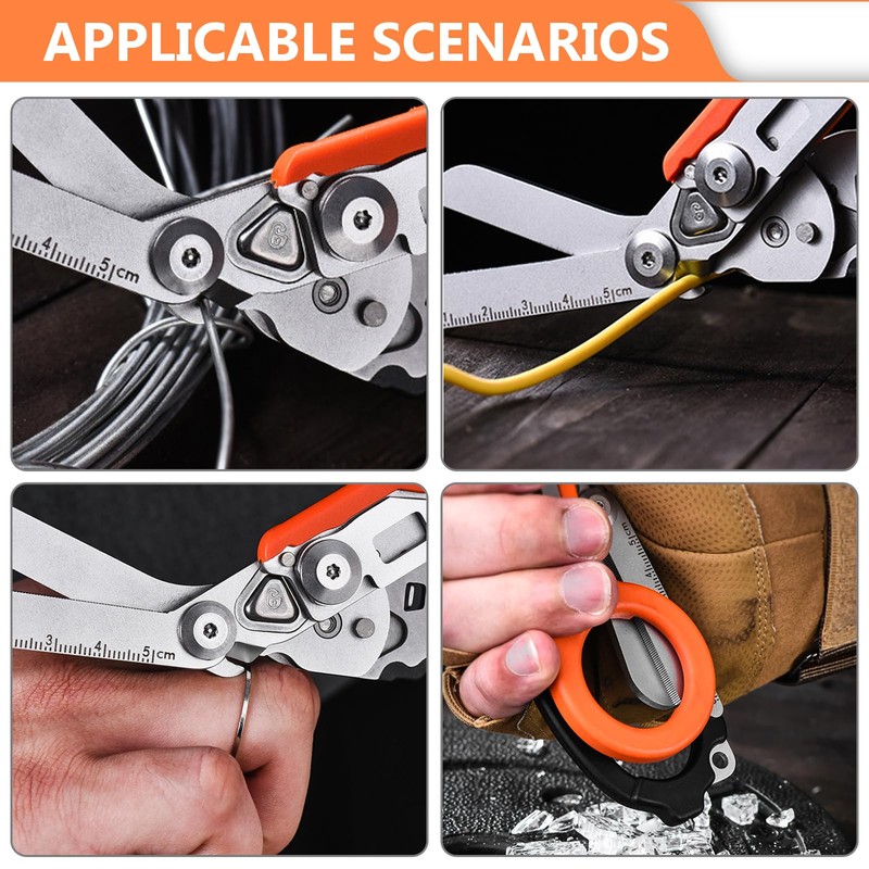Trauma Scissors: Multitool Rescue Scissors with 6 Practical Functions, Emergency