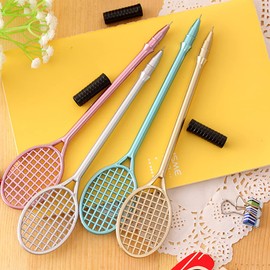ccHuDE 12 Pcs Cute Tennis Racket Black Gel Ink Pen Black Writing Pens for Office School Student 0.5mm
