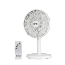 BLACK+DECKER 12-Inch Dual Blade Table Fan with Remote, BFDTD12VW, Desk Fan for Home and Office, Tabletop Fan with 3 Speed Settings, 90-Degree Oscillating Fan with Adjustable Tilt, White