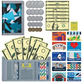 ZHONYEE Kids Wallets for Boys & Girls Trifold RFID Wallets with Zip Coin&Hook Pocket Set Large Memory Multiple Card Slots, Safe House for Paper Money and Coins