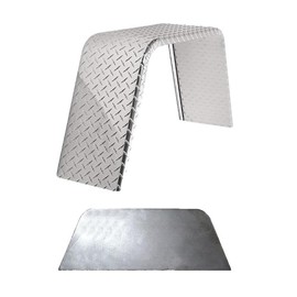 Premium Diamond Plate Aluminum Flat Top Fender - 32”L x 10”W x 15”H | Durable .056” Thick with Fender Back for Enhanced Protection & Stylish Trailer Upgrade