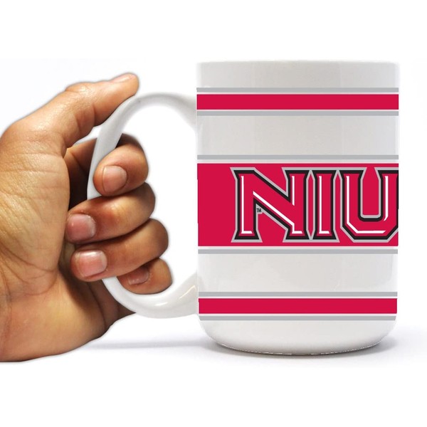 VictoryStore Ceramic Mugs - Northern Illinois University, Stripes Coffee Mug, 15 ounces
