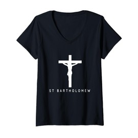 Saint Bartholomew the Apostle. Traditional Catholic Prayer V-Neck T-Shirt