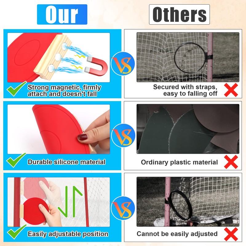 4 Pcs Silicone Hockey Shooting Targets with Durable Magnetic, Lacrosse