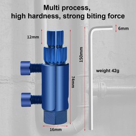 KSOPUERT Upgraded Adjustable Screw Extractor - Reverse Groove Removal Tool, Stripped Faucet Removal Tool for 1/2" (DN15), 3/4" (DN20), 1" (DN25)
