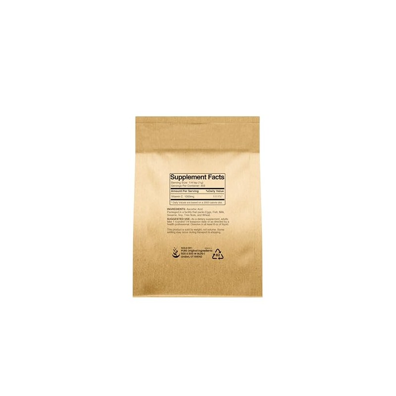 PURE ORIGINAL INGREDIENTS Vitamin C Powder (1 lb) Ascorbic Acid,