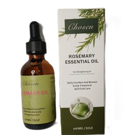 Chosen Rosemary Essential Oil, Hair Strengthening Treatment, Scalp & Hair Strengthening Oil for All Hair Types, 2 Ounce 60 mL, Daily Scalp Care and Hair Care