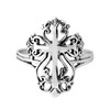 AeraVida Victorian Swirl Cross Hidden Heart Sterling Silver Ring, Sterling