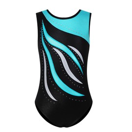 ESHOO Gymnastics Leotards for Girls, Dance Ballet Camisole Athletic Leotard One-Piece (Blue,9-10Y)
