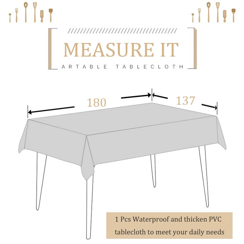 137*180cm PVC TableCloth Party Wipeable Table Cloth Rectangular,Strawberry Pattern Wipe