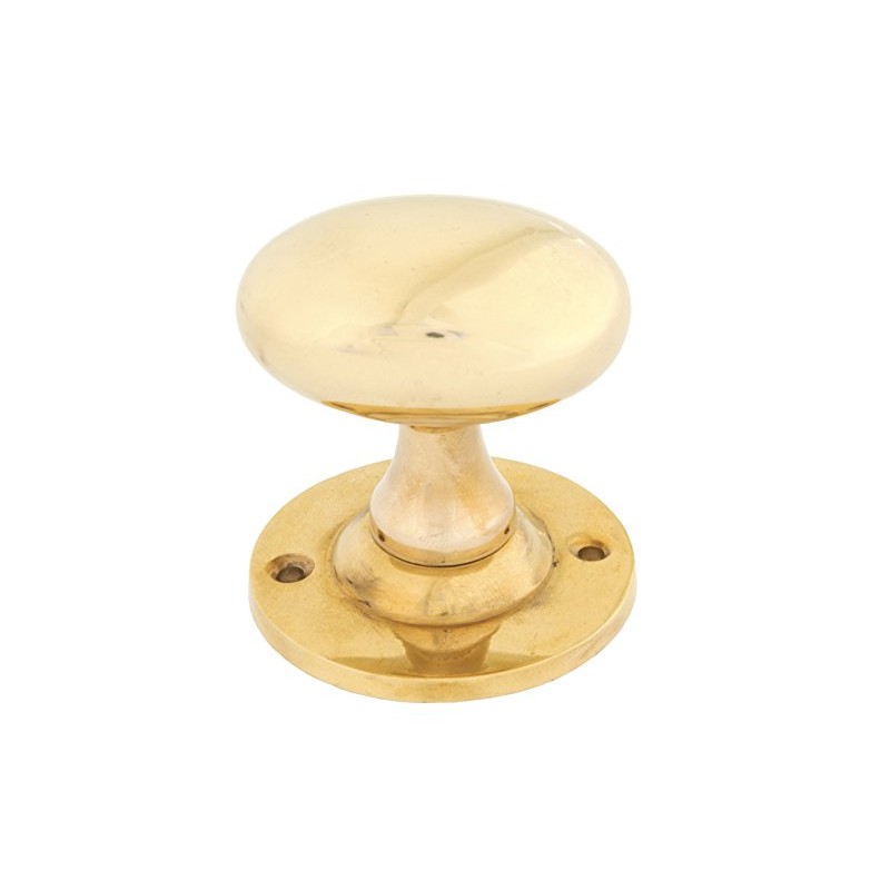 From the Anvil Polished Brass Oval Mortice/Rim Knob Set