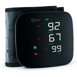 Arm Electronic Sphygmomanometer Wrist Blood Pressure,Rechargeable Monitors for Home Use with Digital Large Display, Voice Broadcast，Blood Pressure Machine,Carrying Case