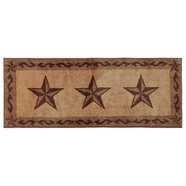 HiEnd Accents Western Star & Scroll Motif Kitchen & Bath Rug, 24" x 60", Chocolate