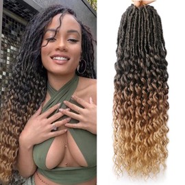 FANWYFYU 6 Packs Faux Locs Hair with Curly Ends 24 Inch Soft Pre-Sided Goddess