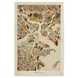 artboxONE Poster 30 x 20 cm Cities Boston Massachusetts Street Map - Picture Street Map Boston Boston Map