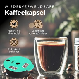 Reusable Capsules, Refillable Coffee Capsule for Refilling, for Environmentally Conscious Coffee Lovers, Compatible with Tassimo Machines + Capsule Holder mahona