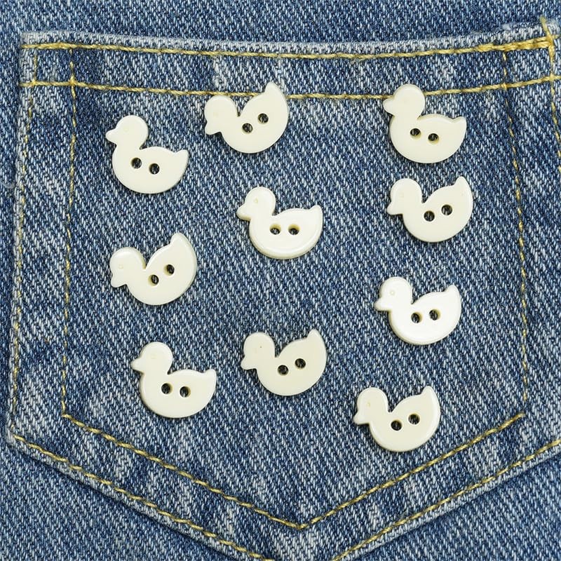 10PCS Resin Button with Duck Pattern,2-Hole Button,0.51 * 0.47inches