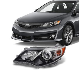 AKKON - For Toyota Camry SE Model Black Bezel Projector Headlight Front Lamp Driver Left Side Replacement