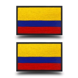 2 Pack Columbia Flag Tactical Embroidered Patches, Colombian Flag Military Uniform Emblem Patch - Loop & Hook Fasteners for Caps, Backpack,Vest,Uniform,Clothes, Helmet, Harness