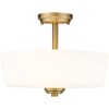 Z-Lite 3 Light Semi Flush Mount 220SF3-HBR, Brass