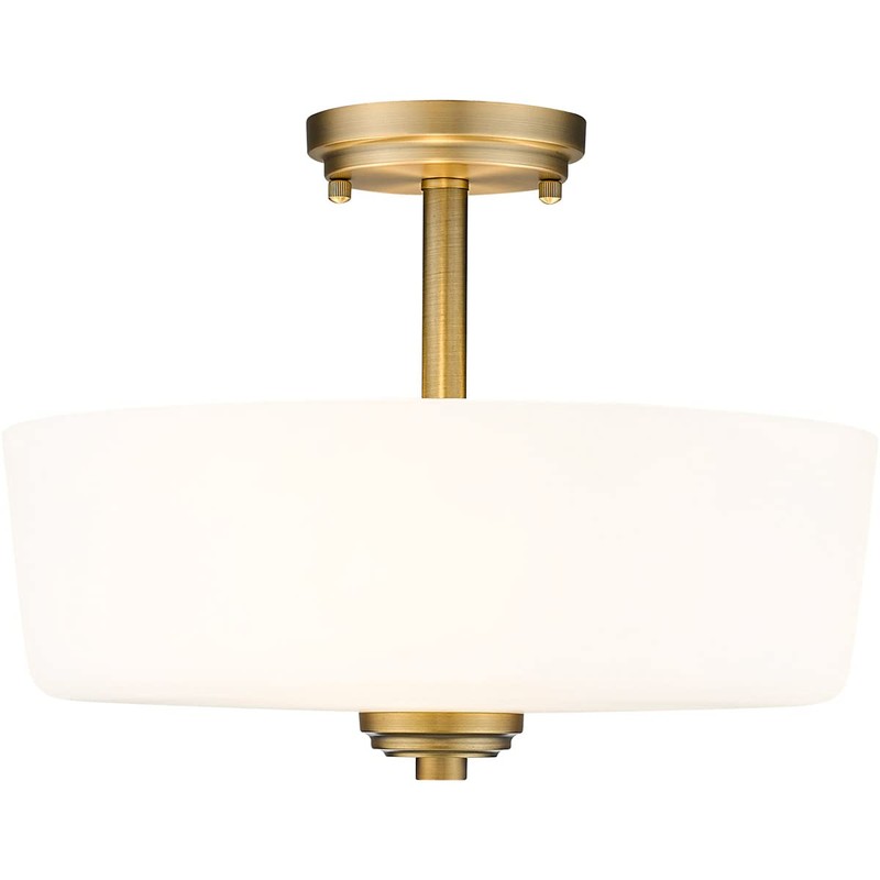 Z-Lite 3 Light Semi Flush Mount 220SF3-HBR, Brass