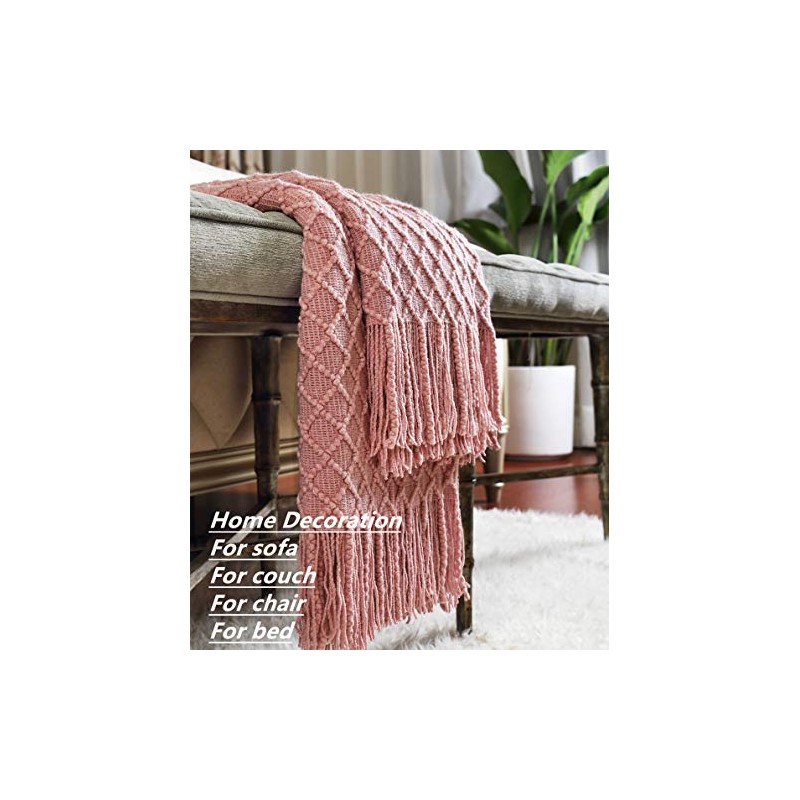 CREVENT - Manta tejida de 50 x 60 pulgadas (rosa)