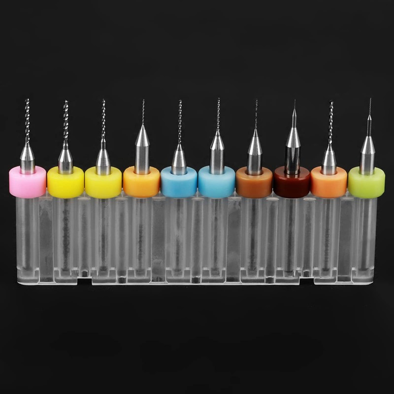 10 Pieces PCB Drill Bit Spiral Drill Bit Set 0.1-1.0