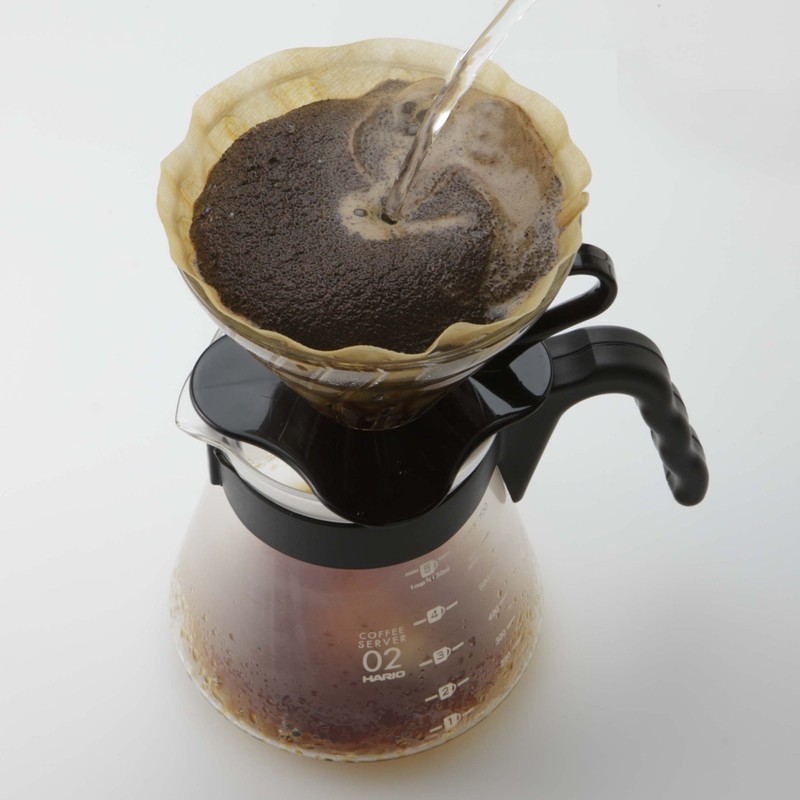 Hario VDG-01B 1-Piece Glass Coffee Dripper, Black