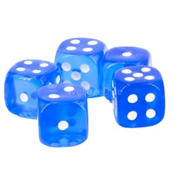 WeLoveBeads W6 Cube (16 mm) in Cloud Blue/White Dots - Made in Germany - Pack of 5