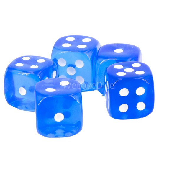 WeLoveBeads W6 Cube (16 mm) in Cloud Blue/White Dots -