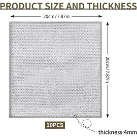 10 Pcs New Upgrade3-LayerNonScratch Wire Dishcloth,Wire Dishwashing Rag, Non-Scratch Wire Dishwashing Ragsfor Wet and Dry, Kitchen Cleaning Dish Ragsfor Cookware,Sinks, Dishes,Stove