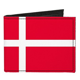 Buckle-Down Canvas Bi-fold Wallet-Denmark Flag, Multicolor, One Size