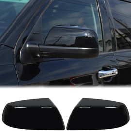 Car Door Rear View Mirror Cover Cap Compatible with Toyota Tundra 2007-2021 Crew Max Sequoia 2008-2020 Outside Rearview Mirror Cover Trim Side Mirror Cap Protector Accessories, Without Turn Signals