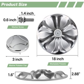AGZ72909711 Washplate Pulsator Assembly Replacement for Kenmore LG Washer with Washer Pulsator Cap 5006EA3009B, Washer Agitator Plate Replaces AP6800730, 4873462, AGZ72909703, PS12588963, AGZ72909713