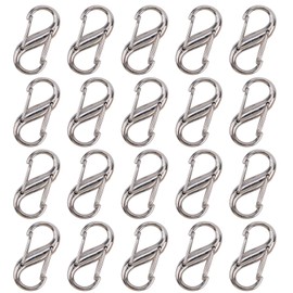 20pcs Double Opening Zipper Pull Replacement, Detachable Metal Snap Hook Zipper Pull Tab Backpack Lock Clip Theft Deterrent Carabiner Clips Repair Kit for Luggage Jeans Clothing Handbags (Silver)