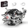 Mini V8 Engine Model Kit That Runs, 770PCS Motorized Building