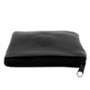 Genuine Black Leather Pouch | Embossed with Fleur De Lis