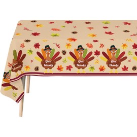 IMISHM Thanksgiving Tablecloth Pack Disposable Plastic Tablecloths for Rectangle Tables Thanksgiving Decorations Turkey Table Cloths for Home