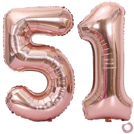 Juland Rose Gold Number Balloons Large Foil Mylar Balloons 40 Inch Giant Jumbo Number Balloons for Birthday Party Decorations 15