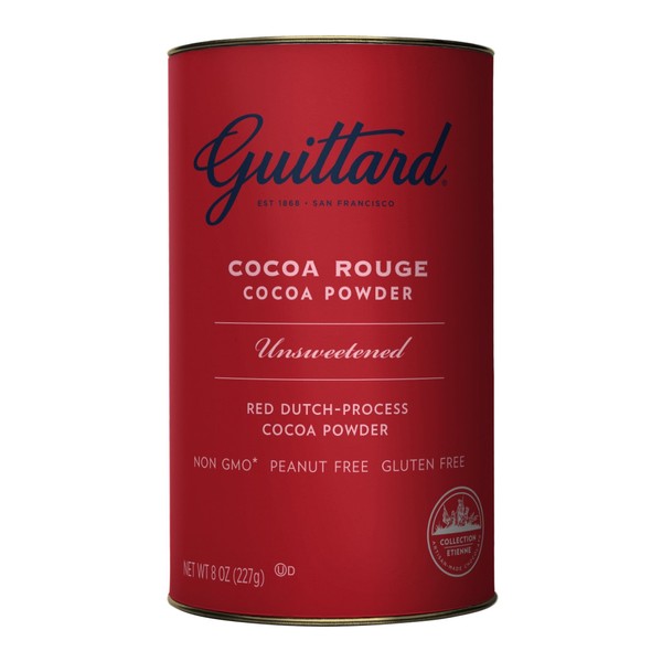 E Guittard Cocoa Powder, Unsweetened Rouge Red Dutch Process Cocoa, 8oz Can